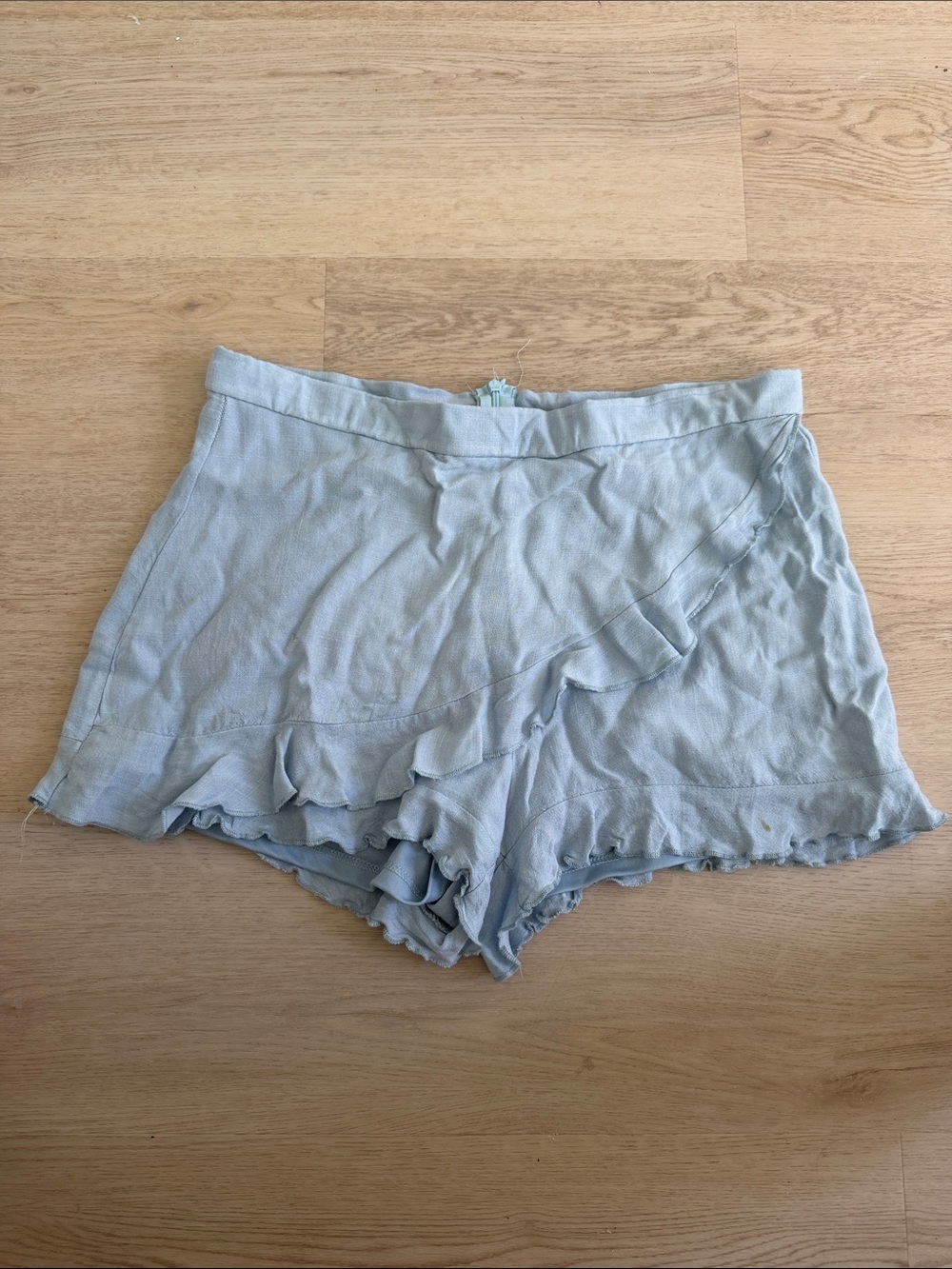 Altar'd State Light Blue Ruffle Skort medium